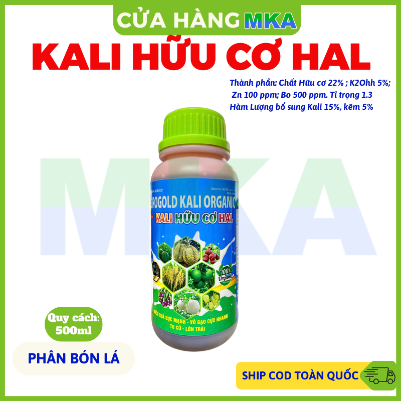 Kali Hữu Cơ HAL tăng trọng lượng, ngọt trái - 500ml